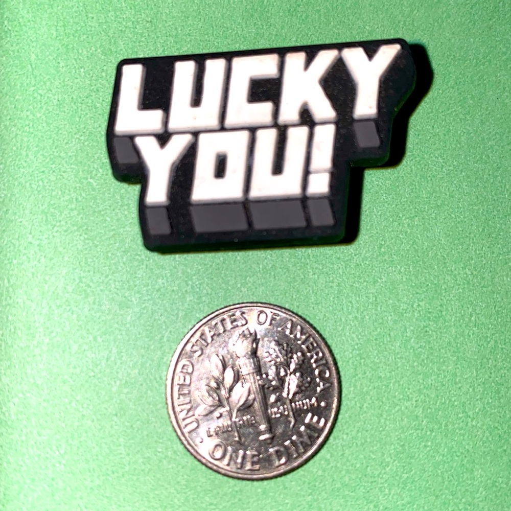 (10 for $15) LUCKY YOU statement Crocs Shoes Charms